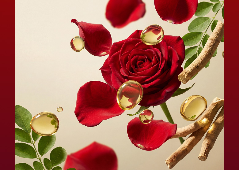 Ingredients of the Ritual of Ayurveda: Indian rose, almond oil and others.