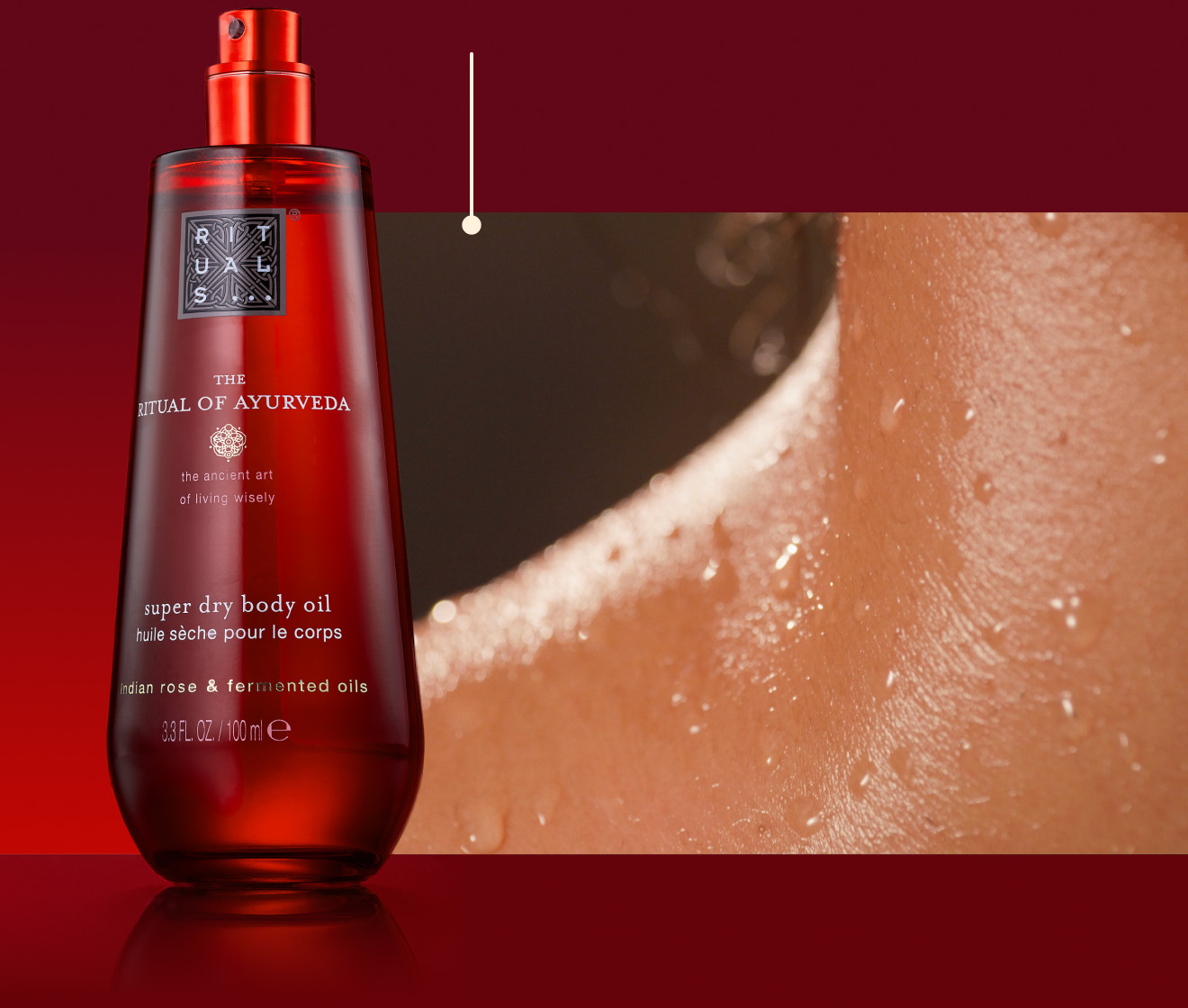 The Ritual of Ayurveda super dry body oil for fast-absorbing nourishment.